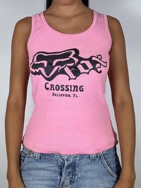 Y2K Fox Racing Pink Tank Top